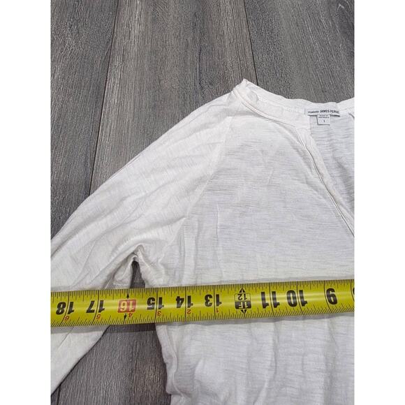 James Perse Raglan Open Henley Tee in Cotton Blend White Size 1 A003274 - Picture 5 of 9
